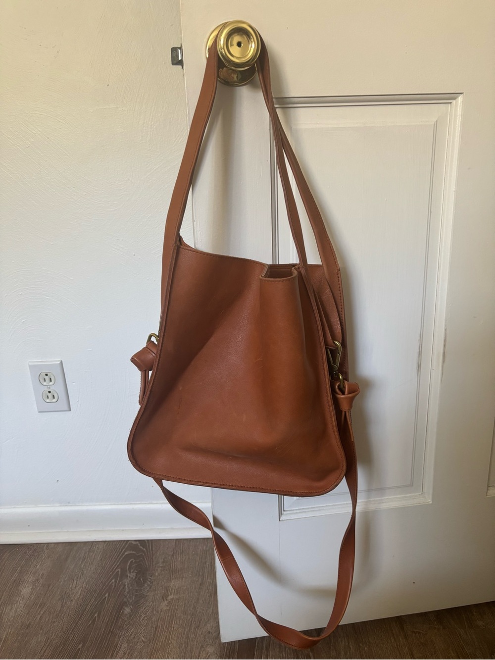 Madewell Slouchy Brown Leather Tote Shoulder Bag